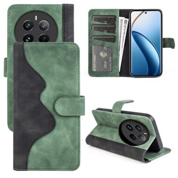 Чохол-книжка Stitching Horizontal Flip Leather для Realme 12+ 5G/12 4G/13 4G 5G - зелений