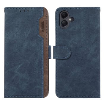 Чехол-книжка ABEEL с магнитной фиксацией RFID-экранирование на Samsung Galaxy A06 4G - Blue-Brown