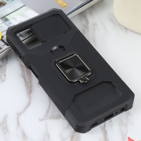 Противоударный чехол Sliding Camera Design для Samsung Galaxy A03s/A02s - черный