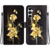 Чехол-книжка Colored Drawing Series на Samsung Galaxy A05s - Gold Butterfly Rose