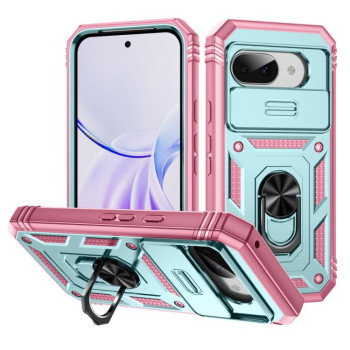 Чохол із шторкою на камеру Sliding Camshield та підставкою на Google Pixel 9a - Pink+Green