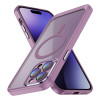 Противоударный чехол Frosted Lens MagSafe для iPhone 15 Pro Max - фиолетовый