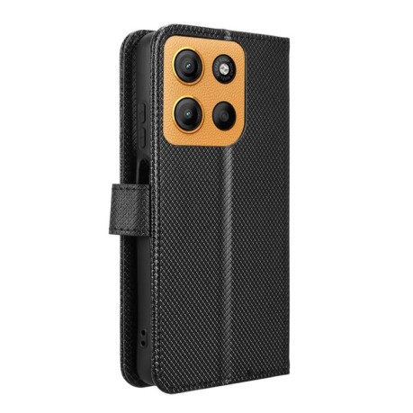 Чехол-книжка Diamond Texture для Motorola Moto G15 4G / G15 Power 4G - черный