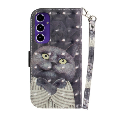Чохол-книжка Crystal 3D Shockproof Protective Leather для Samsung Galaxy S24 FE 5G - Cat