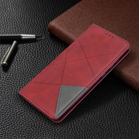 Чехол-книжка Rhombus Texture на Samsung Galaxy A71 / А715 - красный