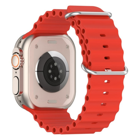 Силиконовый ремешок Ocean для Apple Watch Ultra 49mm/45mm /44mm - красный