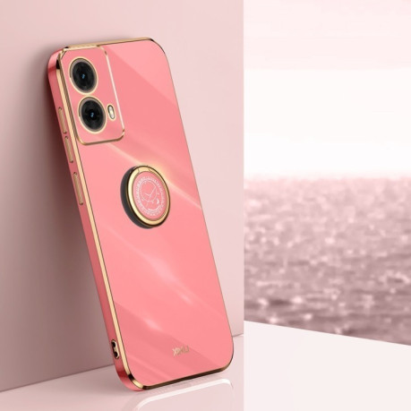 Противоударный чехол XINLI Straight Edge with Ring Holder для Motorola Moto G85 - красный