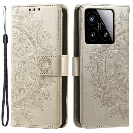 Чохол-книжка Totem Flower для Xiaomi 15 - золотий