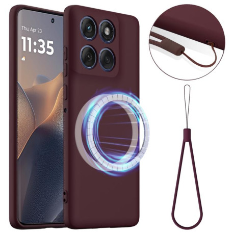 Силиконовый чехол Shockproof Silicone Magsafe для Motorola Edge 60 / 60s / 60 Fusion - коричневый