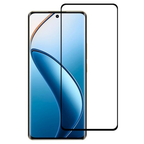 Защитное стекло 9H HD 3D Curved (Edge Glue) для Realme 12 Pro / 12 Pro+ -  черное