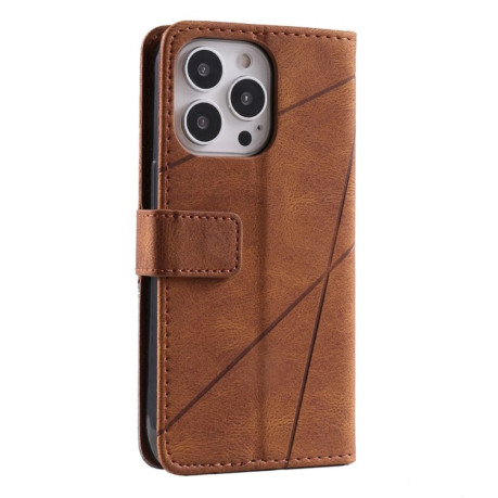 Чохол-книжка Skin Feel Splicing для iPhone 16 Pro Max - коричневий