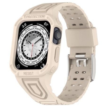 Ремешок Silicone Integrated для Apple Watch Series 8/7 41mm/40mm/38mm - бежевый