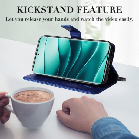 Чохол-книжка Embossed Butterfly для Xiaomi Redmi Note 14 Pro / 14 Pro+ 5G - синій