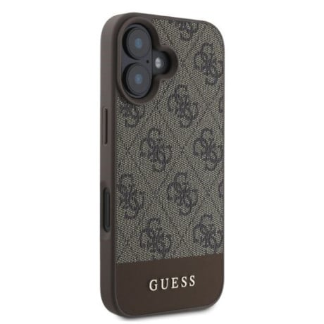 Оригінальний чохол Guess 4G Bottom Stripe для iPhone 16 - Brown