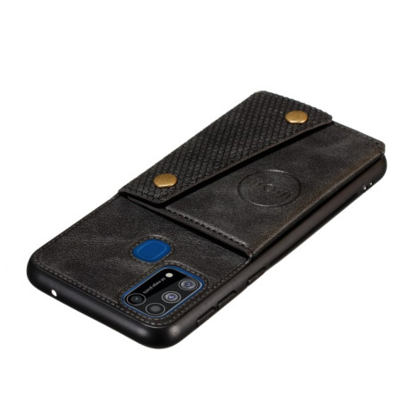 Противоударный чехол Magnetic with Card Slots на Samsung Galaxy M31 - черный
