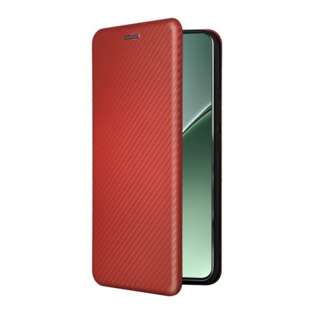 Чехол-книжка Carbon Fiber Texture на Xiaomi 15 - коричневый
