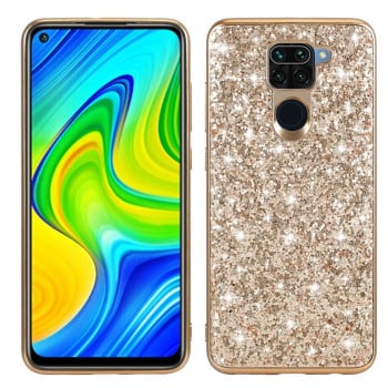 Ударозащитный чехол Glittery Powder на Xiaomi Redmi Note 9 / 10X - золотой