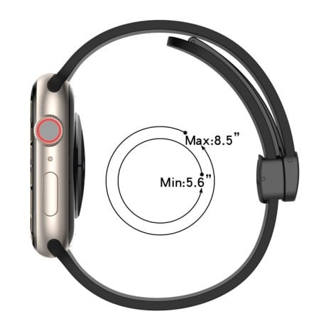 Силиконовый ремешок Magnetic Black Buckle Smooth для Apple Watch Ultra 49mm - розовый