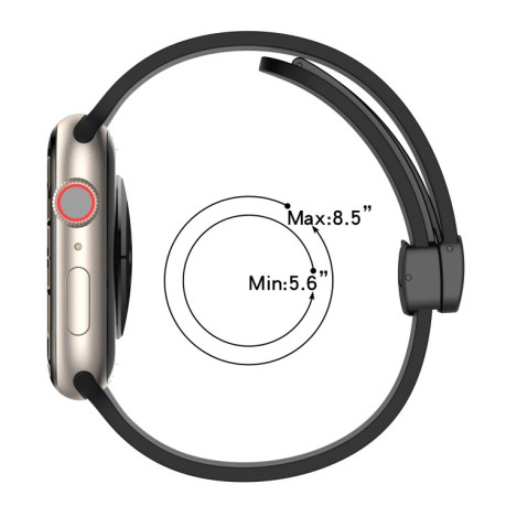 Силіконовий ремінець Magnetic Black Buckle Smooth для Apple Watch 10 46mm/Ultra 49mm / Series 8/7 45mm / 44mm / 42mm- рожевий
