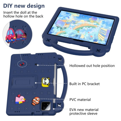 Противоударный чехол EVA Handle Kickstand Children для Xiaomi Pad 7 / 7 Pro 2024 - синий