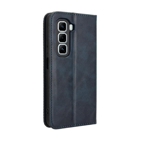 Чохол-книжка Magnetic Buckle Retro Crazy Horse Texture на Infinix Hot 50 Pro+ 4G - синій