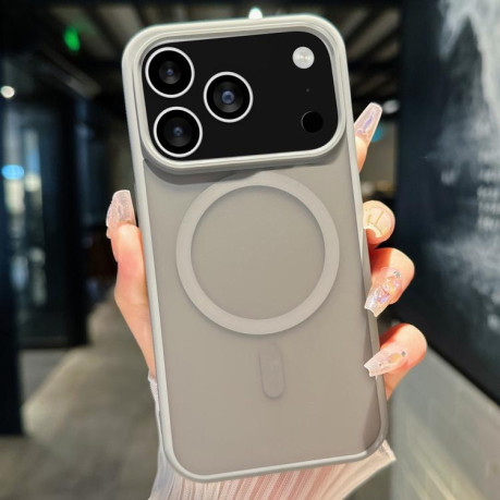 Противоударный чехол Transparent TPU Hybrid PC Magsafe для iPhone 17 Pro - серый