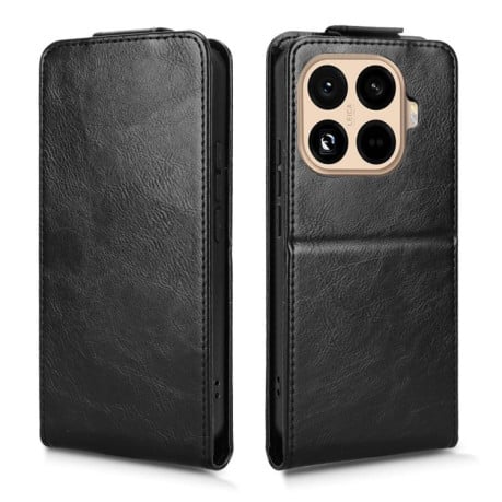 Флип-чехол Magnetic Vertical Flip Leather на Xiaomi 15T Pro 5G - черный