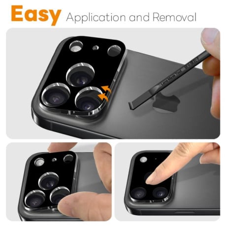 Комплект защитных стекл на камеру 2pcs NORTHJO Camera Lens Protector 3D HD Tempered Glass на iPhone 17 Pro - черный