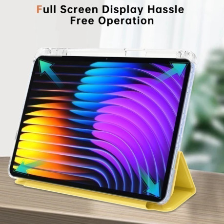 Чехол-книжка Clear Acrylic Demation Leather для Xiaomi Pad 7 / 7 Pro - желтый