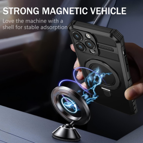 Противоударный чехол MagSafe Magnetic Holder для iPhone 15 Pro Max - черный