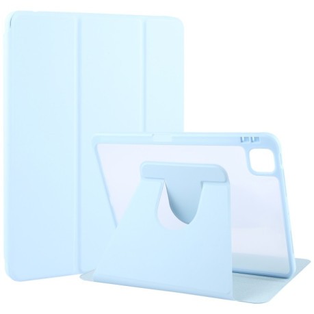 Чохол-книжка GEBEI Acrylic TPU 3-folding Rotating Smart Tablet Leather для iPad Pro 13 2024 - блакитний