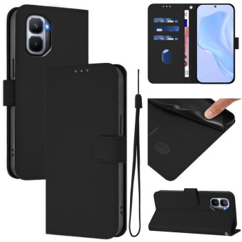 Чехол-книжка с мягким покрытием (Skin Feel) со шнурком на Infinix GT 50 Pro 5G — чёрный
