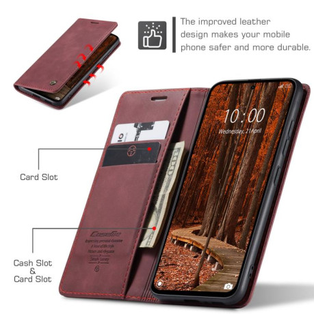Чехол-книжка CaseMe-013 Multifunctional на Xiaomi Redmi Note 14 Pro 4G Global - красный