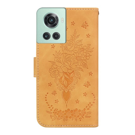 Чехол-книжка Butterfly Rose Embossed для OnePlus 10R / Ace - желтый