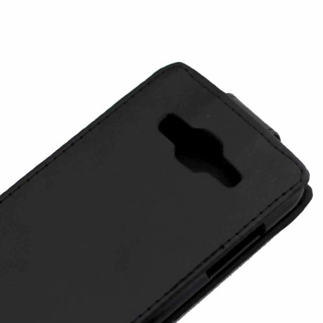 Кожаный флип- чехол Plain Texture на Samsung Galaxy J5 2016 / J510 -черный
