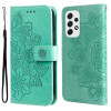 Чехол-книжка 7-petal Flowers Embossing для Samsung Galaxy A53 5G - зеленый