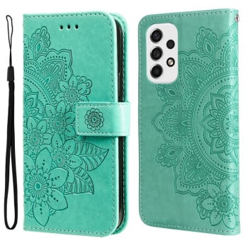 Чохол-книжка 7-petal Flowers Embossing Samsung Galaxy A53 5G - зелений