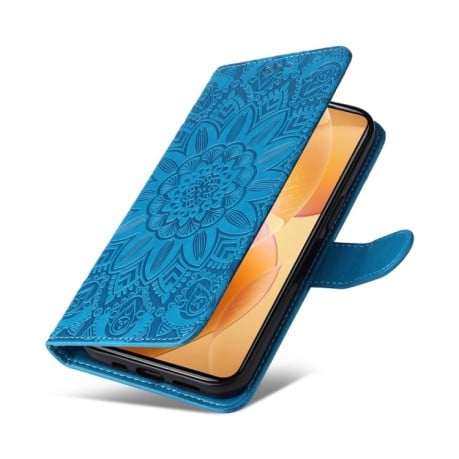 Чехол-книжка Embossed Sunflower для Xiaomi 14T Pro - синий