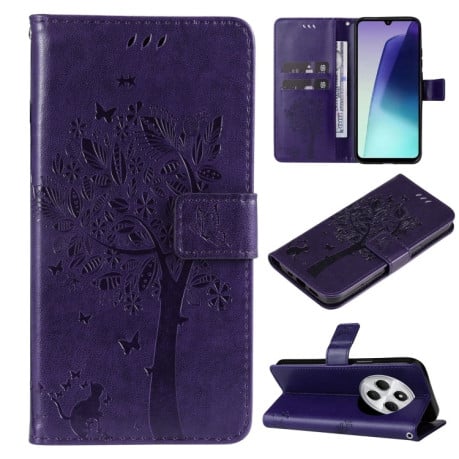 Чохол-книжка Happy Cat Pattern для Xiaomi Redmi 14C 4G/Poco C75/Redmi A4 5G - рожеве золото