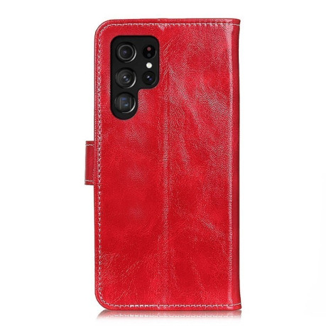 Чохол-книжка Magnetic Retro Crazy Horse Texture  для Samsung Galaxy S25 Ultra 5G - червоний