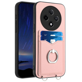 Противоударный чехол R20 Ring Card Holder для OPPO A3 Pro 5G - розовый