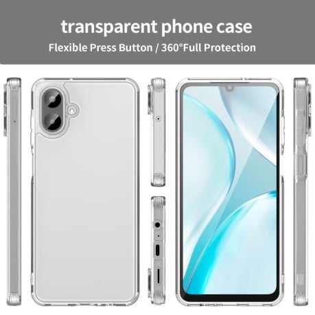 Чехол Airbag гибрид с цветными гранями на Samsung Galaxy A07 4G - прозрачный