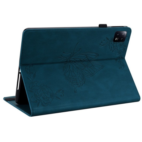Чехол-книжка Butterfly Flower Embossed Leather для Xiaomi Pad 6 / Pad 6 Pro - синий
