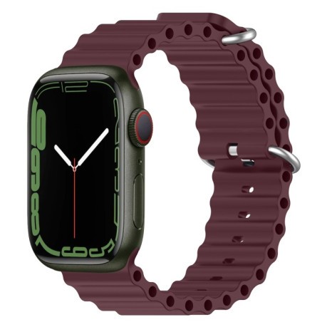 Силиконовый ремешок Ocean для Apple Watch Series 8/7 41mm/40mm /38mm - винно-красный