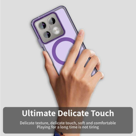 Противоударный чехол MagSafe Holder PC Hybrid для Xiaomi 14T Pro - фиолетовый