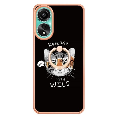 Протиударний чохол Electroplating Dual-side IMD with Ring Holder для OPPO A78 4G - Growth