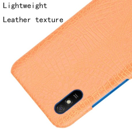 Ударопрочный чехол Crocodile Texture на Xiaomi Redmi 9A - оранжевый
