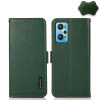 Кожаный чехол-книжка KHAZNEH Genuine Leather RFID для Realme GT NEO 3T/GT 2/ GT Neo 2 - зеленый