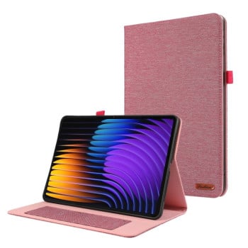 Чехол-книжка Fabric Leather для Xiaomi Pad 7 / 7 Pro - пурпурно-красный