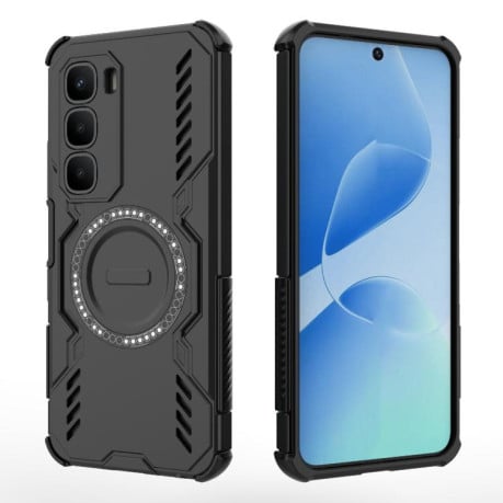 Противоударный чехол Butterfly Armor с MagSafe на Infinix Hot 60 Pro 4G Global - черный